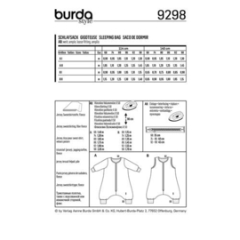 9298 Burda Naaipatroon | Baby slaapzak