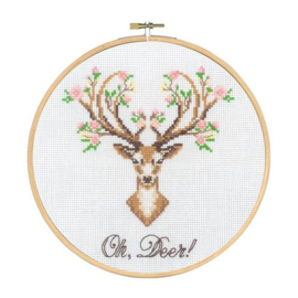 Oh, deer! | Aida telpakket met borduurring | permin