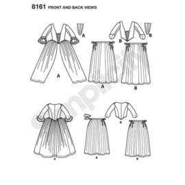 8161 H5 Simplicity Naaipatroon | Misses' Dress 18th Century Maat 32-40