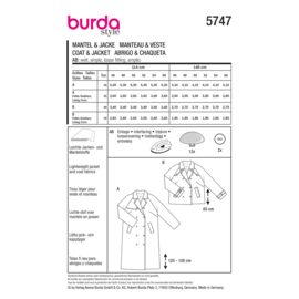 5747 Burda Patroon - Mantel en jas