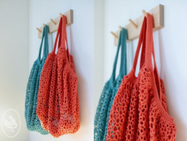 Market Bag Crochet Durable Coral