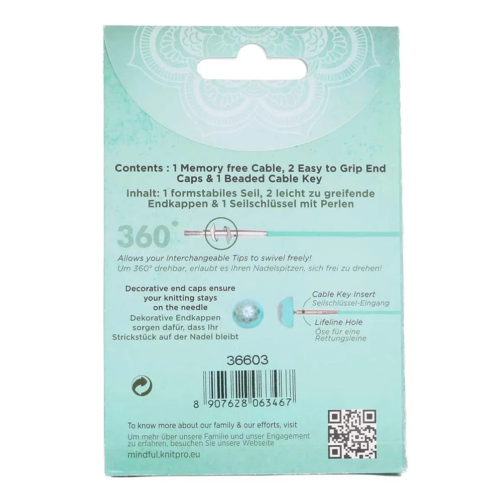 60cm the Mindful collection Swivel stainless steel kabel | 360°| KnitPro
