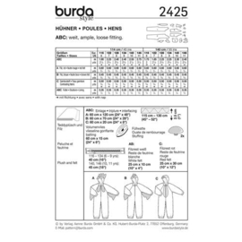 2425 Burda Naaipatroon | Haan, kip en kuiken