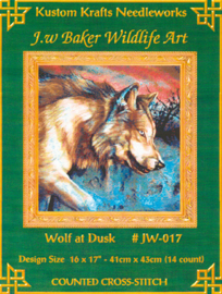 Wolf at Dusk Kustom Krafts Needleworks Borduurpatroon