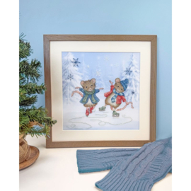 Festive figure skaters - aida Bothy Threads telpakket