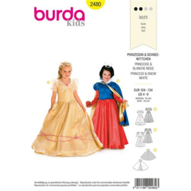 2480 Burda Naaipatroon | Prinsessenjurk & Sneeuwwitje met cape