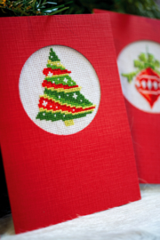 Kerstkaarten set van 3 Telpakket Vervaco