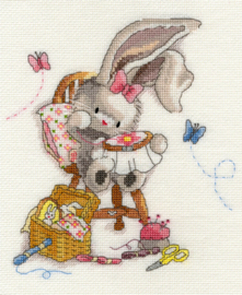 Sewn With Love Aida Bebunni Bothy  Threads Embroidery Kit