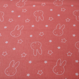 Miffy bedtime Salmon - Nijntje bedtijd Zalm - Camelot Fabrics