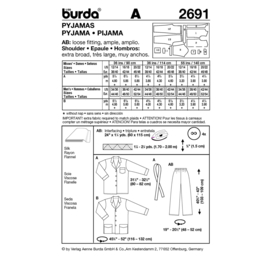 2691 Burda Naaipatroon | Pyjama in variaties