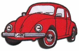 Rode Volkswagen Kever Opstrijkbare Applicatie