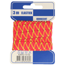 Geel/ roze zigzag elastiek 10mm