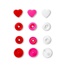 Red/Pink/White Heart Color Snaps Prym Love