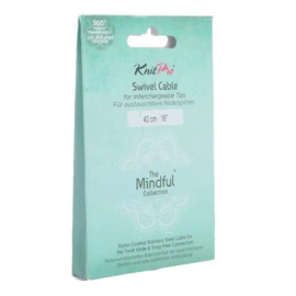 40cm/20cm - the Mindful collection Swivel stainless steel kabel - 360° - KnitPro