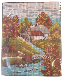 Water Mill Pre Printed Canvas Vervaco