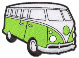 Fel Groene Volkwagen Bus Opstrijkbare Applicatie