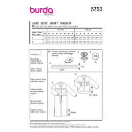 5750 Burda Patroon - Jas in variatie