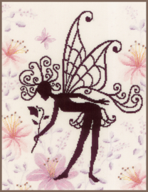 Flower Fairy Silhouette Aida Lanarte Embroidery Kit