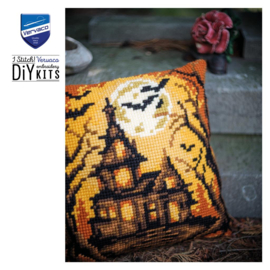 Halloween huis - voorbedrukt kruissteekkussen - Vervaco