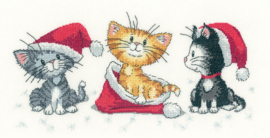 Christmas kittens aida Heritage Crafts telpakket