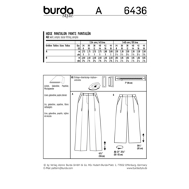 6436 Burda Naaipatroon | Broek in variaties