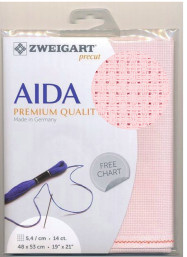 Roze Aida 14ct - 5.4kr/cm Zweigart 48x53cm