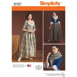 8161 H5 Simplicity Naaipatroon | Misses' Dress 18th Century Maat 32-40