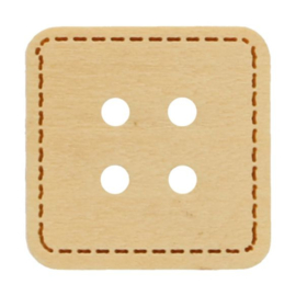 15mm Square Wooden Button