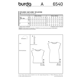 6540 Burda Naaipatroon | Jurk en top