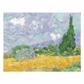 A wheatfield, with cypresses Vincent van Gogh - aida - DMC telpakket the National Gallery