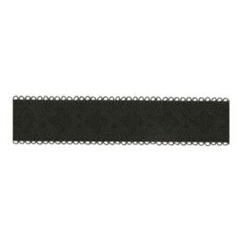 19mm Black Bra Strap Elastic Picot Edge