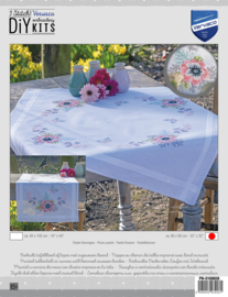 Pastel bloementjes | voorbedrukt tafelkleed | Vervaco