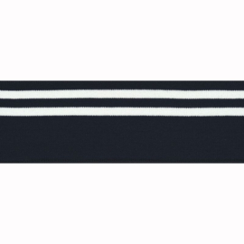 Zwart met witte strepen boord 7cm - Restyle