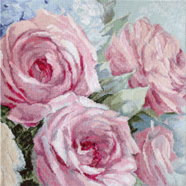 Pale Pink Roses Aida Leti Stitch Telpakket