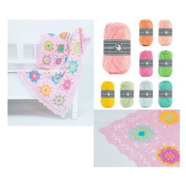 Roze Coaster Square Deken Haakpakket