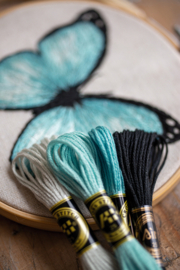 Blue Butterfly | modern embroidery kit | Daffy's DIY