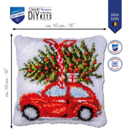 Kerstauto - voorbedrukt knooppakket - Vervaco