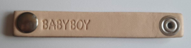 BABYBOY Leather Label with Press Fastener 