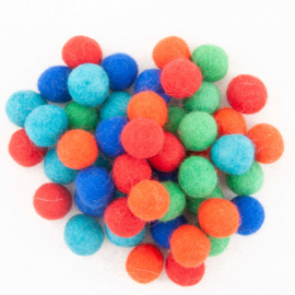 18mm Bright Colours Wool Balls De Witte Engel