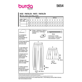 5654 Burda naaipatroon - Broek in variatie