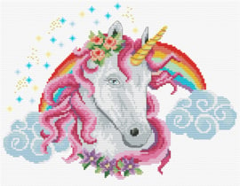 Rainbow Unicorn Pre Painted Embroidery Kit Lady Bird