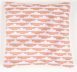 Waves Angled Clamping Stitch Cushion Canvas La Maison Victor