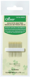 No. 9 Quilting Needles Clover Gold Eye