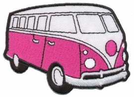 Roze Volkswagen Bus Opstrijkbare Applicatie