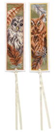 Owl with Feathers Aida Bookmarks Cross Stitch Kit Vervaco