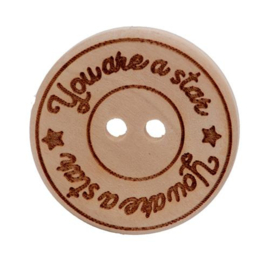 You are a star 25mm houten knopen Durable