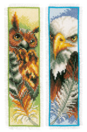 Eagle and Owl Bookmark Aida Cross Stitch Kit Vervaco