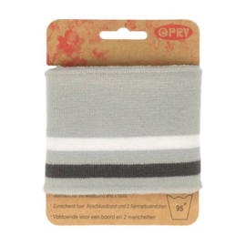 Grey Striped Elastic Waist and Cuff Band Opry