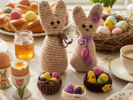 Paaskonijntjes - Gehaakt - Durable Velvet & Coral