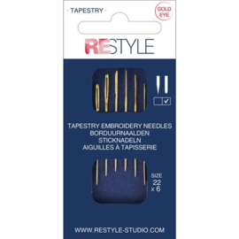 Tapestry embroidery needles 22, 6 pieces ReStyle